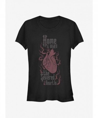 The Addams Family Heart & Home Lightweight Girls T-Shirt - Black
