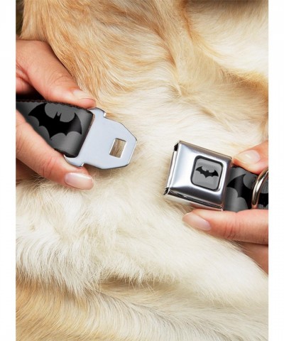 DC Comics Justice League Retro Bat Emblem Pet Collar in Gray & Black