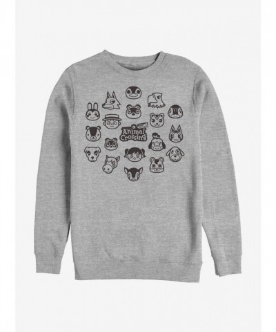 Animal Crossing New Horizons Crewneck Sweatshirt - Grey Men's
