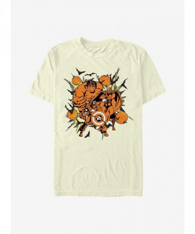 Marvel Avengers Crewneck T-Shirt - Beige Avenger Apparel for Men