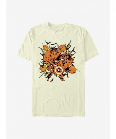 Marvel Avengers Crewneck T-Shirt - Beige Avenger Apparel for Men