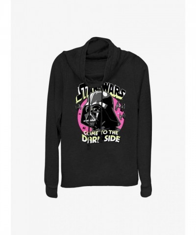 Star Wars Dark Side Lightweight Cowl Neck Hoodie - Junior Black