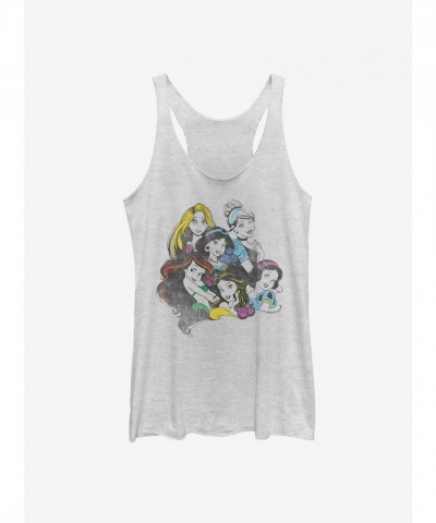 Disney Classic Chillin Princess Tank Top for Girls - White