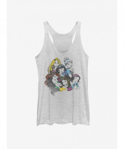 Disney Classic Chillin Princess Tank Top for Girls - White