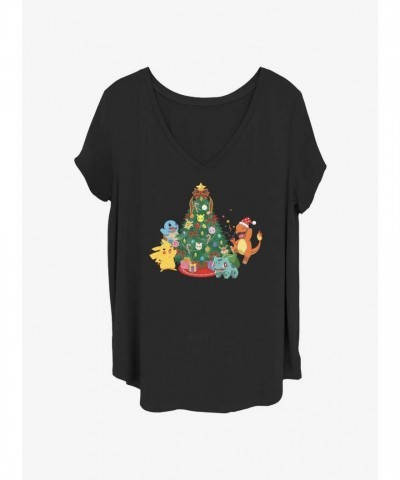Pokemon Plus Size Black Girls T-Shirt Featuring Pikachu, Squirtle, Charmander, & Bulbasaur