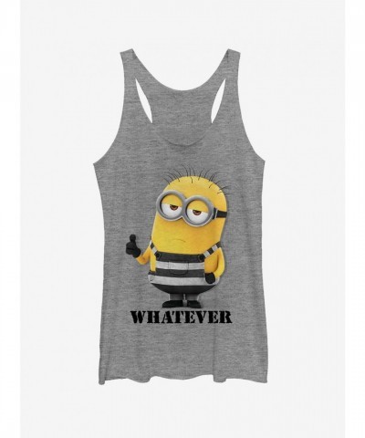 Minion Whatever Prisoner Women's Racerback Tank Top - Grey