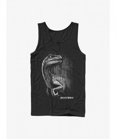 Jurassic World Velociraptor Grin Tank Top - Men's Black