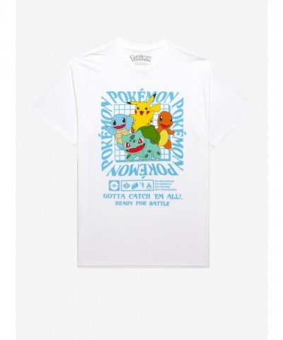 Pokemon Kanto Starters Grid Tee - Unisex Cotton T-Shirt