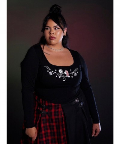 Her Universe Plus Size Nightmare Before Christmas Jack & Sally Crop Top