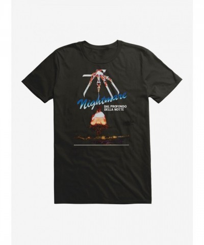 A Nightmare On Elm Street Movie T-Shirt - Italian Poster Design for Men - Black