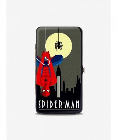 Marvel Art Deco Spider-Man Skyline Hinged Wallet - Vegan Leather & Stainless Steel