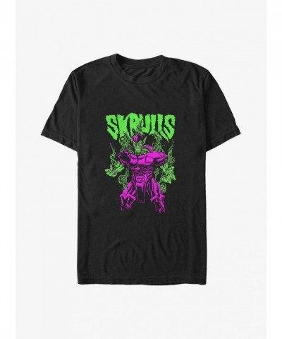 Marvel Big & Tall T-Shirt - Neon Skrulls Design in Black