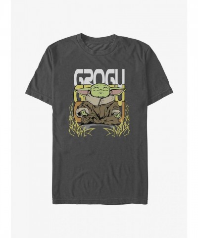 Mandalorian Grogu Meditation T-Shirt - Grey Men's Size