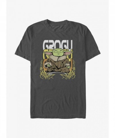 Mandalorian Grogu Meditation T-Shirt - Grey Men's Size