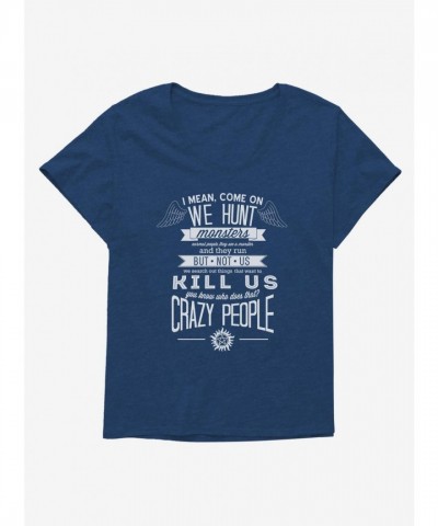 Supernatural Insane Girls Plus Size Comfortable Scoop Neck T-Shirt