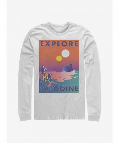 Star Wars Long-Sleeve T-Shirt for Men - Tatooine Traveller - White