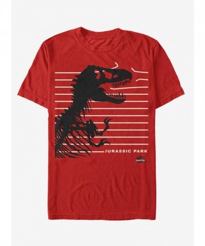 Jurassic Park Dinosaur Skeleton T-Shirt - Men's Red