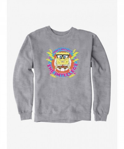 SpongeBob SquarePants Glasses-Themed Intellectual Black Sweatshirt for Men