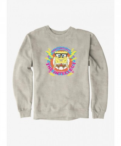 SpongeBob SquarePants Glasses-Themed Intellectual Black Sweatshirt for Men