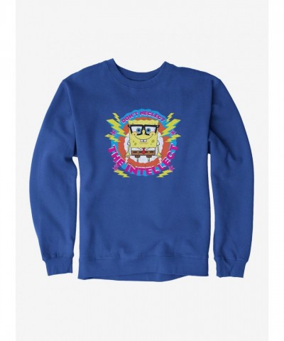 SpongeBob SquarePants Glasses-Themed Intellectual Black Sweatshirt for Men