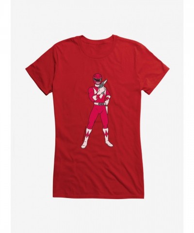 Mighty Morphin Power Rangers Red Ranger Ready Aim Girls T-Shirt