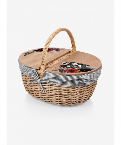 The Nightmare Before Christmas Jack and Sally Floral Picnic Basket for 2