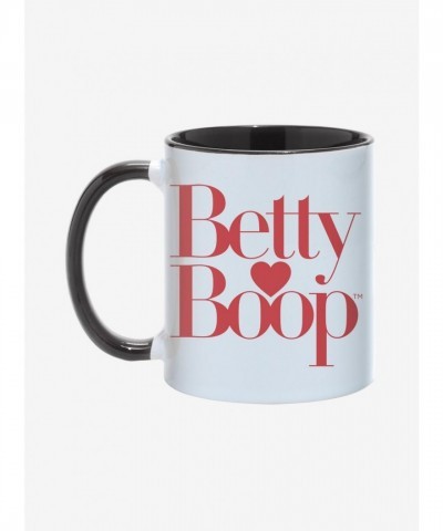 Betty Boop Black Ceramic Mug with Red Logo - 11oz Glossy Design
