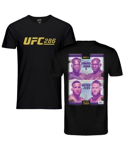 Men's Official UFC 286 Edwards vs Usman Event T-Shirt - Black
