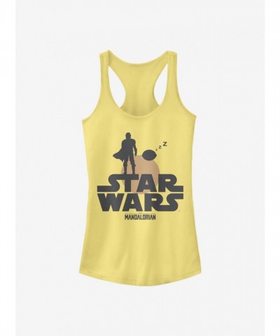 Banana Yellow Mandalorian Grogu Girls Tank Top - Inspired by Star Wars