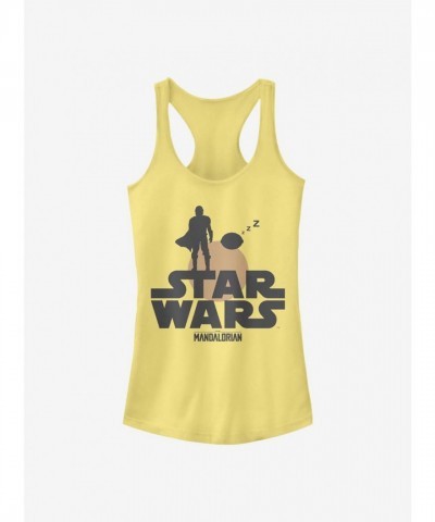 Banana Yellow Mandalorian Grogu Girls Tank Top - Inspired by Star Wars