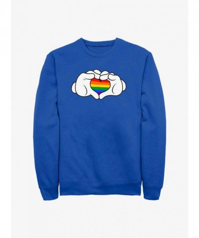 Disney Rainbow Mickey Mouse Love Sweatshirt - Blue for Men
