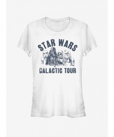 Star Wars Junior Girls Lightweight Galactic Tour T-Shirt - White