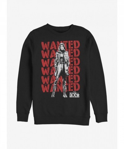 Marvel Falcon Winter Soldier Graphic Crew Sweatshirt - Men's Black