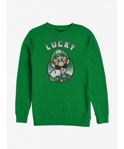 Nintendo Super Mario Crew Sweatshirt for Men - Green