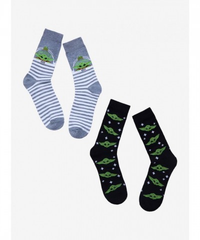 Star Wars Mandalorian Grogu and Frog Crew Socks Set for Unisex
