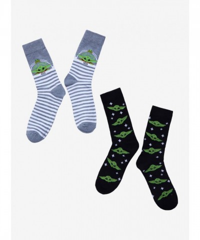 Star Wars Mandalorian Grogu and Frog Crew Socks Set for Unisex