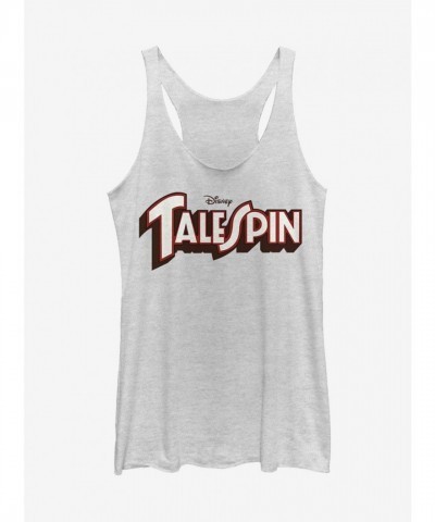 Disney TaleSpin Logo Spin Girl's White Tank Top