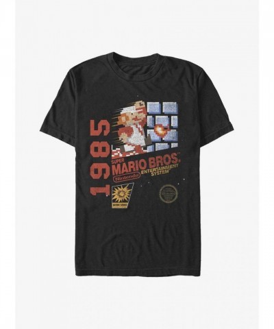 Nintendo 1985 Mario Vintage Soft Black T-Shirt for Men