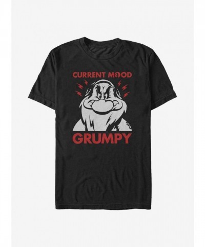 Disney Grumpy Snow White T-Shirt for Men - Black Cotton