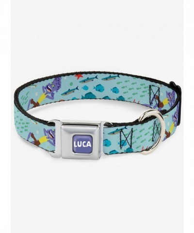 Luca Isola Del Mar Adjustable Seatbelt Dog Collar with Authentic Buckle