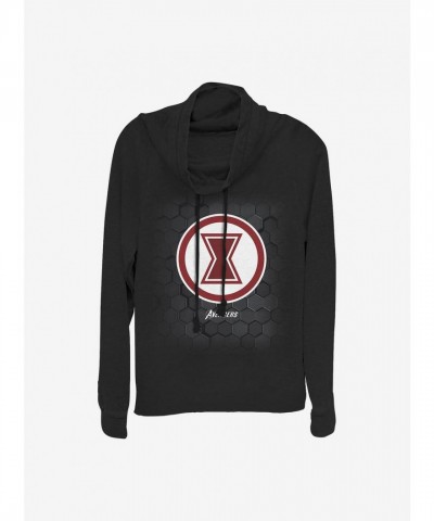 Marvel Girls Lightweight Black Cowl Neck Long Sleeve Top - Black
