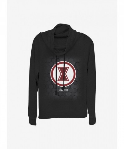 Marvel Girls Lightweight Black Cowl Neck Long Sleeve Top - Black