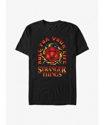 Stranger Things Dice T-Shirt - Lightweight Black Unisex Stranger Things Dice T-Shirt - Lightweight Black Unisex