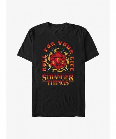 Stranger Things Dice T-Shirt - Lightweight Black Unisex