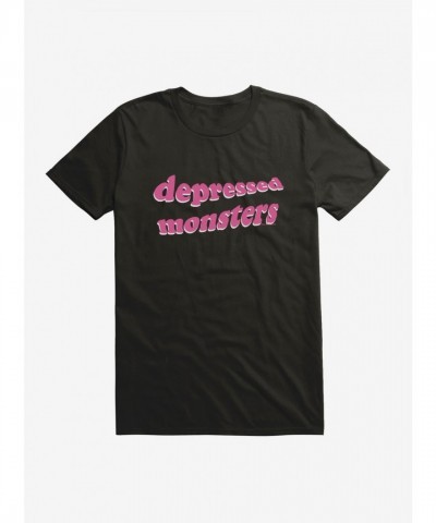 Depressed Monsters Squiggly Logo Unisex T-Shirt by Ryan Brunty