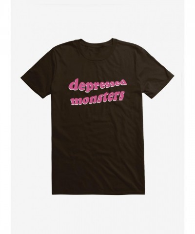 Depressed Monsters Squiggly Logo Unisex T-Shirt by Ryan Brunty