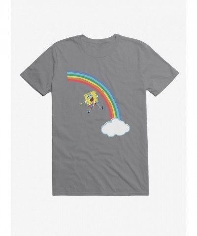 SpongeBob SquarePants Rainbow Cloud Lightweight Cotton Tee for Men
