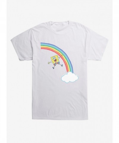 SpongeBob SquarePants Rainbow Cloud Lightweight Cotton Tee for Men