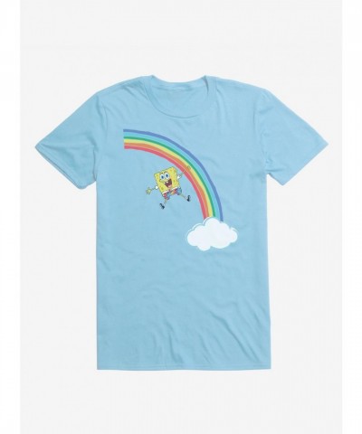 SpongeBob SquarePants Rainbow Cloud Lightweight Cotton Tee for Men
