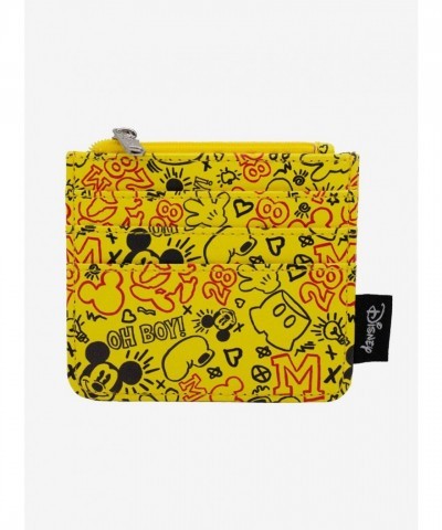 Disney Mickey Mouse Doodles Zip ID Wallet - Premium Vegan Leather